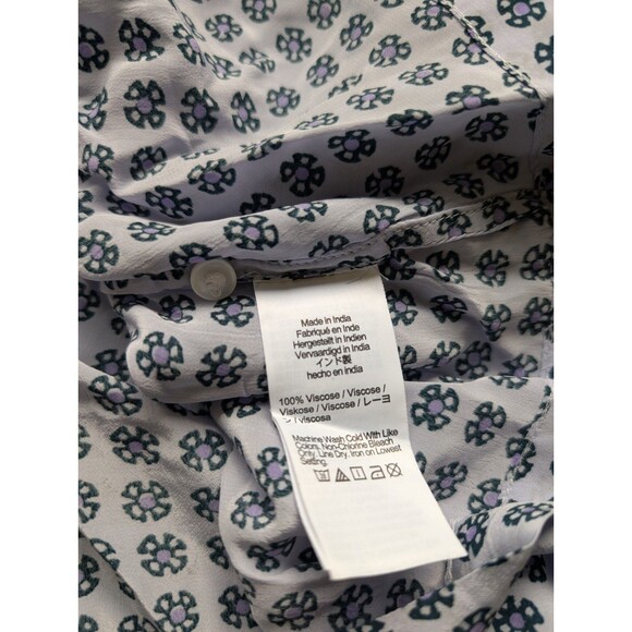 Madewell Puff-Sleeve A-Line Top In Washed Lavender Button Front Oversized Medium - Picture 12 of 13